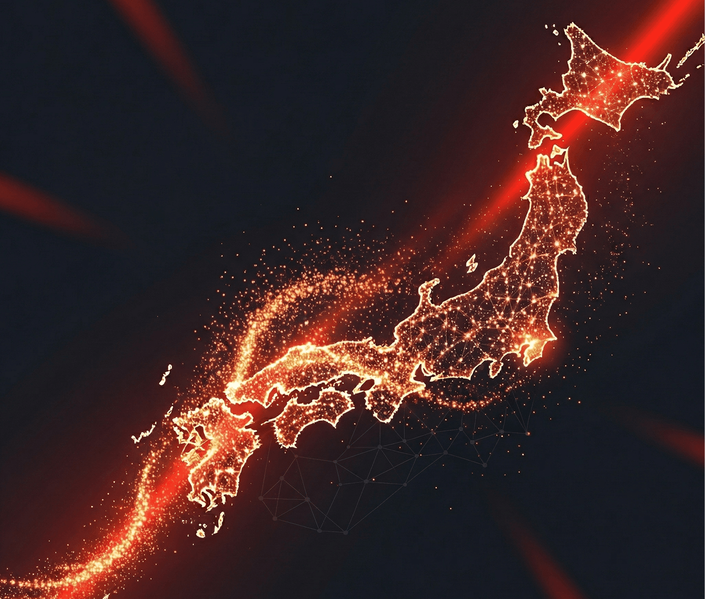日本地図 - 光り輝く烽火
